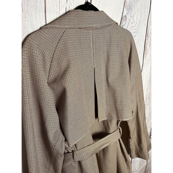 H&M Houndstooth Short Trench Coat Light Beige Size: L - Picture 4 of 13